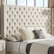 preview thumbnail 8 of 18, Naples Button-tufted Wingback Headboard only by iNSPIRE Q Artisan Tall 65" Beige King Headboard