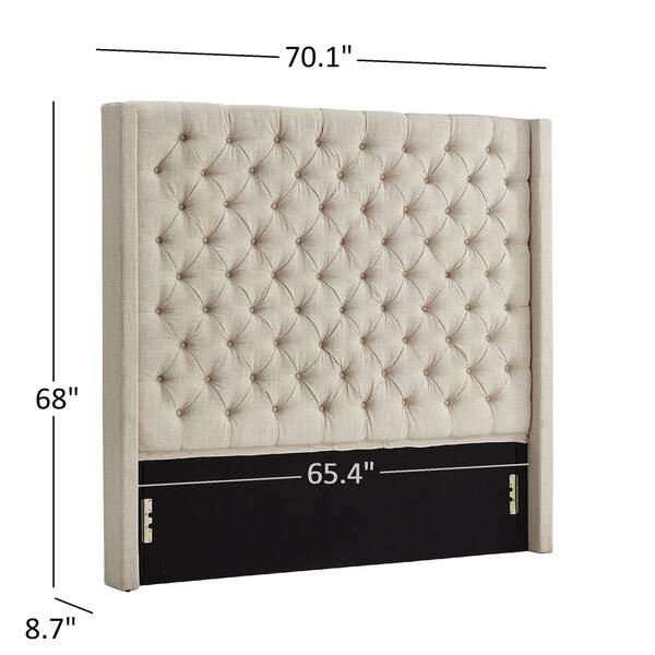 dimension image slide 0 of 4, Naples Button-tufted Wingback Headboard only by iNSPIRE Q Artisan