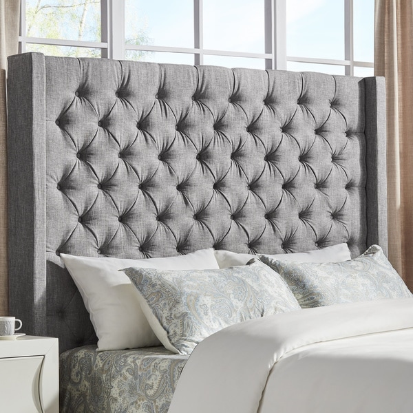 Tufted Tall Headboard French Curvy Tufted Scalloped Extra Tall Bed ...