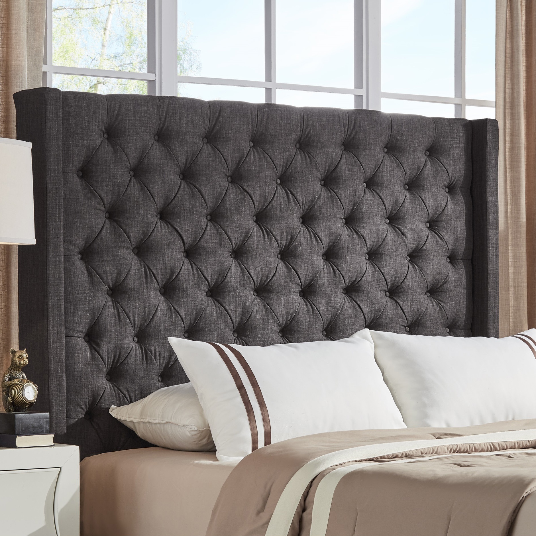 Naples wingback button tufted tall deals headboards by inspire q artisan