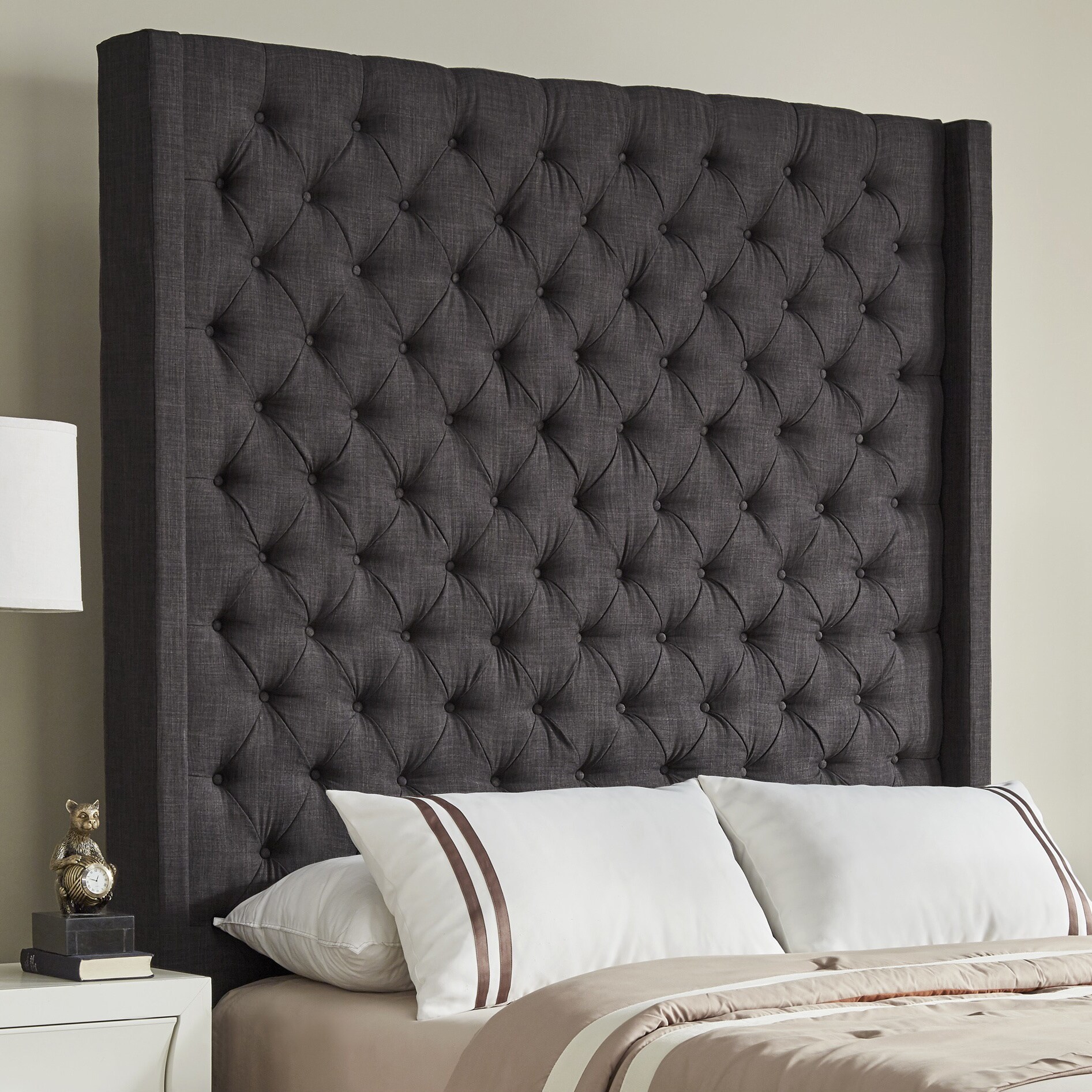 HYPNOS 5FT 150cm Kingsize SAVOY GUEST Bed Headboard Stone
