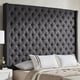 preview thumbnail 4 of 18, Naples Button-tufted Wingback Headboard only by iNSPIRE Q Artisan Extra Tall 84" Dark Grey Headboard