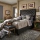 preview thumbnail 1 of 15, Naples Wingback Button Tufted Tall Headboard Platform Bed by iNSPIRE Q Artisan Dark Grey Linen - King