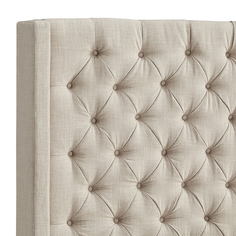 Naples Wingback Button Tufted Tall Headboard Platform Bed by iNSPIRE Q Artisan