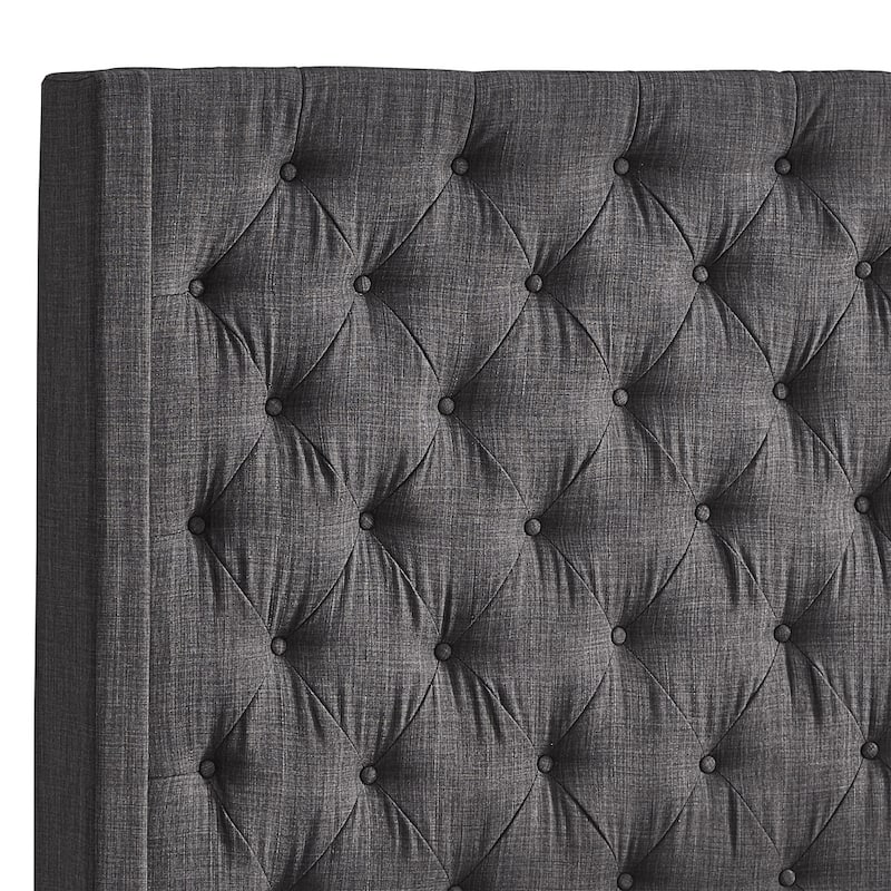 Naples Wingback Button Tufted Tall Headboard Bed by iNSPIRE Q Artisan
