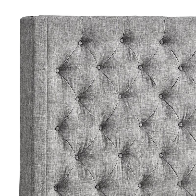 Naples Wingback Button Tufted Tall Headboard Bed by iNSPIRE Q Artisan