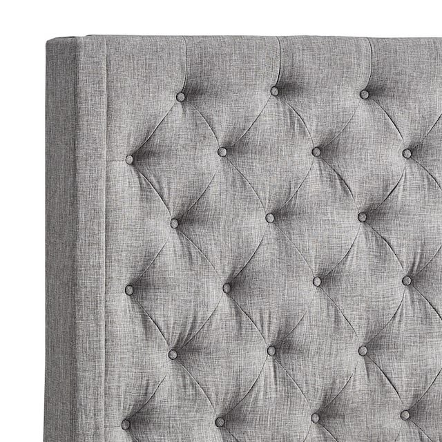 Naples Wingback Button Tufted Tall Headboard Bed By Inspire Q Artisan