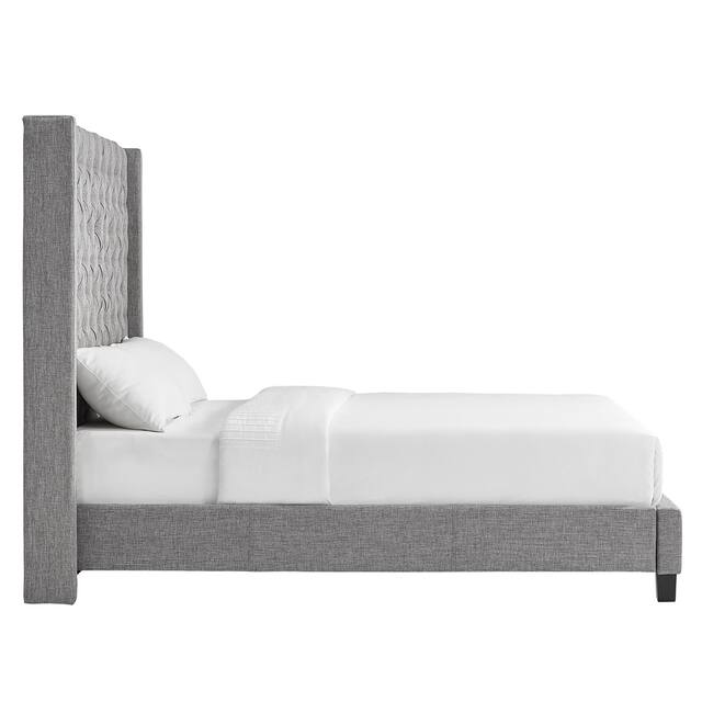 Naples Wingback Button Tufted Tall Headboard Bed By Inspire Q Artisan Overstock 19511636 