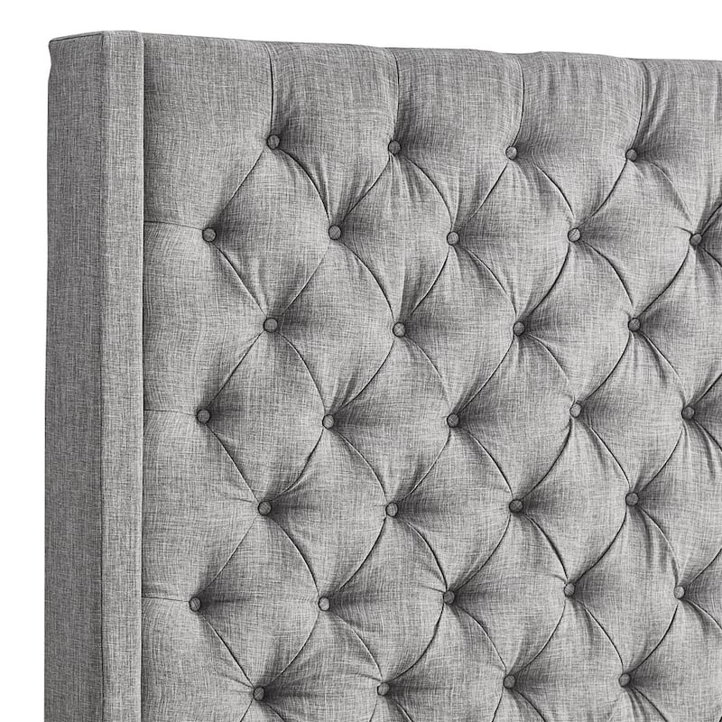 Naples Wingback Button Tufted 84-inch Headboard Platform Bed by iNSPIRE Q Artisan