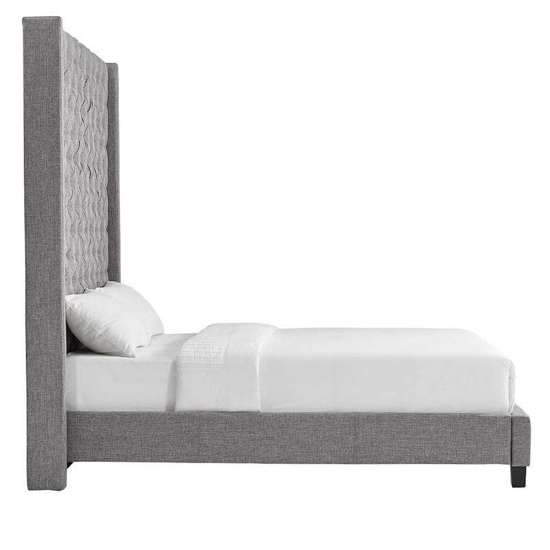 Naples Wingback Button Tufted 84-inch Headboard Platform Bed by iNSPIRE Q Artisan