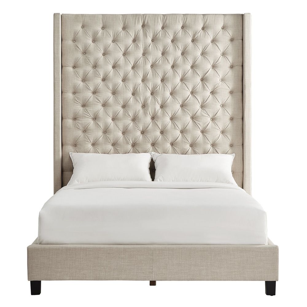 high back tufted king bed