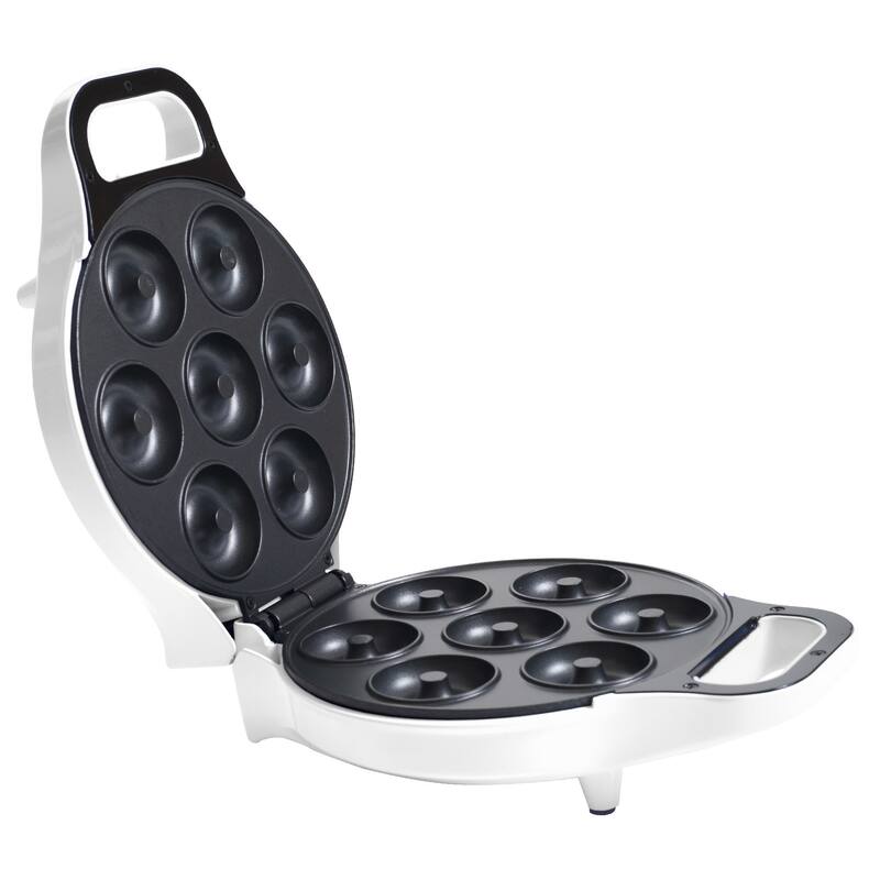 Mini Donut Maker - Electric Baking Machine to Mold Little Doughnuts Using Batter by Chef Buddy (White)