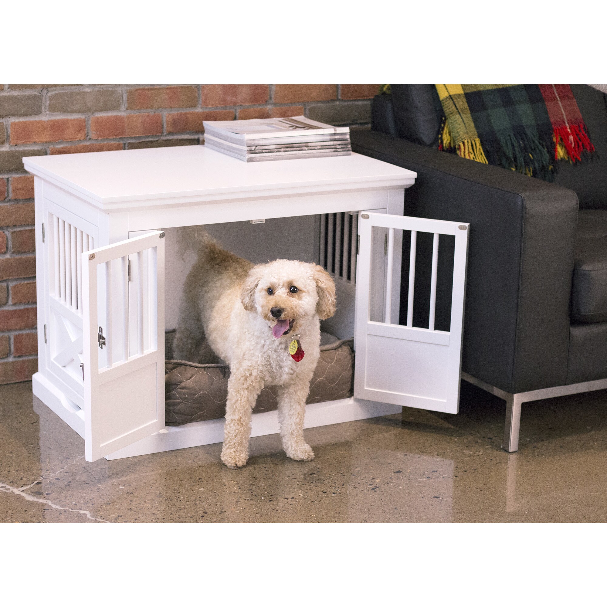 merry products triple door dog crate