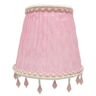 Royal Designs Chandelier Lamp Shade - 3" x 5" x 4.5" - Ruche Pleated Empire - Pink - Clip-On