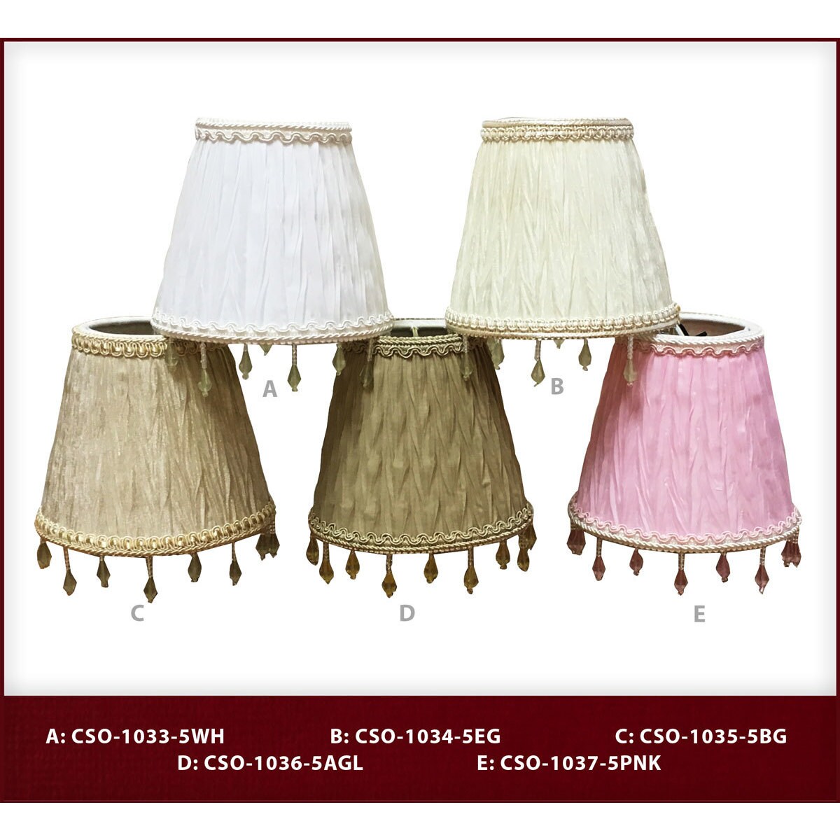 Inc CSO-1037-5PNK Royal Designs Chandelier Lamp Shade-3 x 5 x 4.5-Ruche Pleated Empire-Pink-Clip Royal Designs Inc CSO-1037-5PNK Royal Designs Chandelier Lamp Shade-3 x 5 x 4.5-Ruche Pleated Empire-Pink-Clip Royal Designs