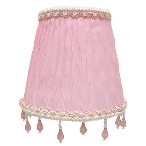 slide 1 of 3, Royal Designs Chandelier Lamp Shade - 3" x 5" x 4.5" - Ruche Pleated Empire - Pink - Clip-On