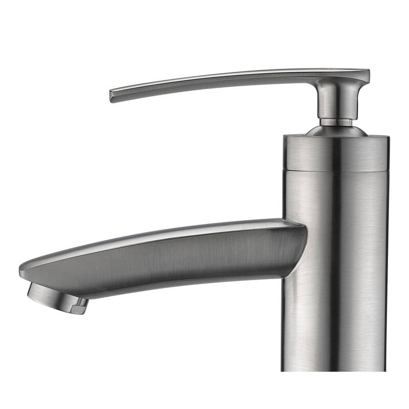 ANZZI Fifth Single Hole Single-Handle Bathroom Faucet in Brushed Nickel - Silver