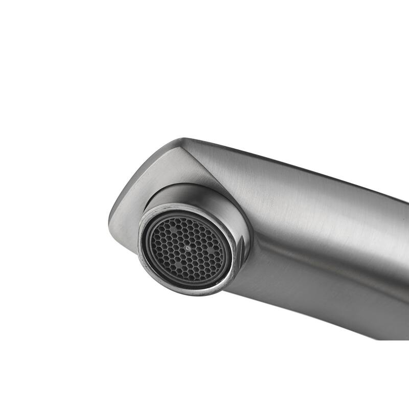 ANZZI Fifth Single Hole Single-Handle Bathroom Faucet in Brushed Nickel - Silver