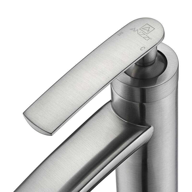 ANZZI Fifth Single Hole Single-Handle Bathroom Faucet in Brushed Nickel - Silver