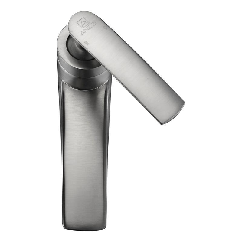 ANZZI Fifth Single Hole Single-Handle Bathroom Faucet in Brushed Nickel - Silver