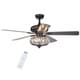 preview thumbnail 3 of 6, Chrysaor 3-light Crystal Matte Black Ceiling Fan (Optional Remote) Matte Black Remote