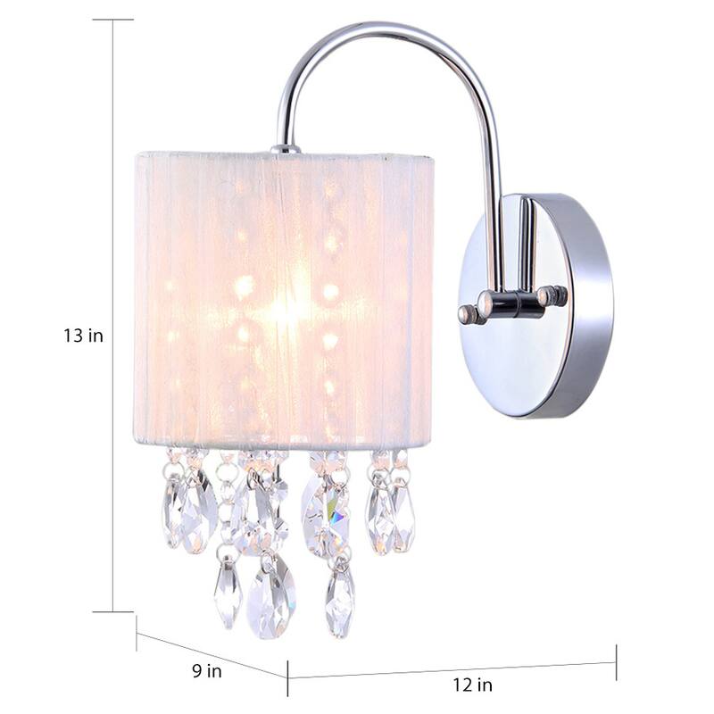 Winnona Chrome and Crystal 1-light Wall Lamp