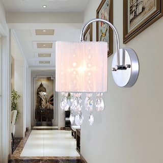 Winnona Chrome and Crystal 1-light Wall Lamp