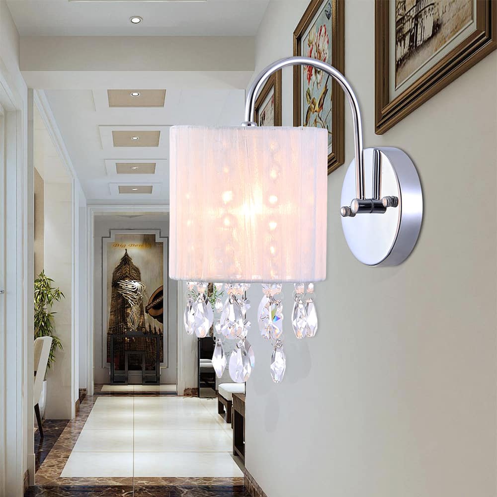 Winnona Chrome and Crystal 1-light Wall Lamp