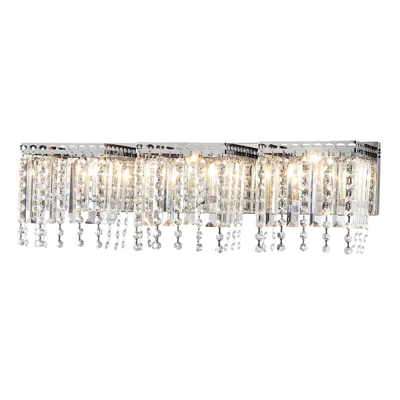 Fatima 3-light Chrome 26-inch Crystal Wall Lamp