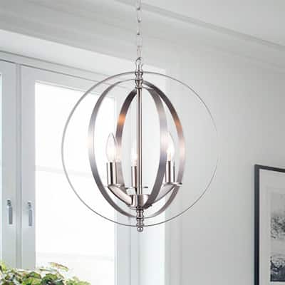 Setsus Nickel 3-Light Chandelier Globe