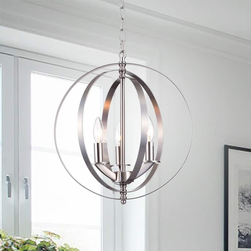 Setsus Nickel 3-Light Chandelier Globe