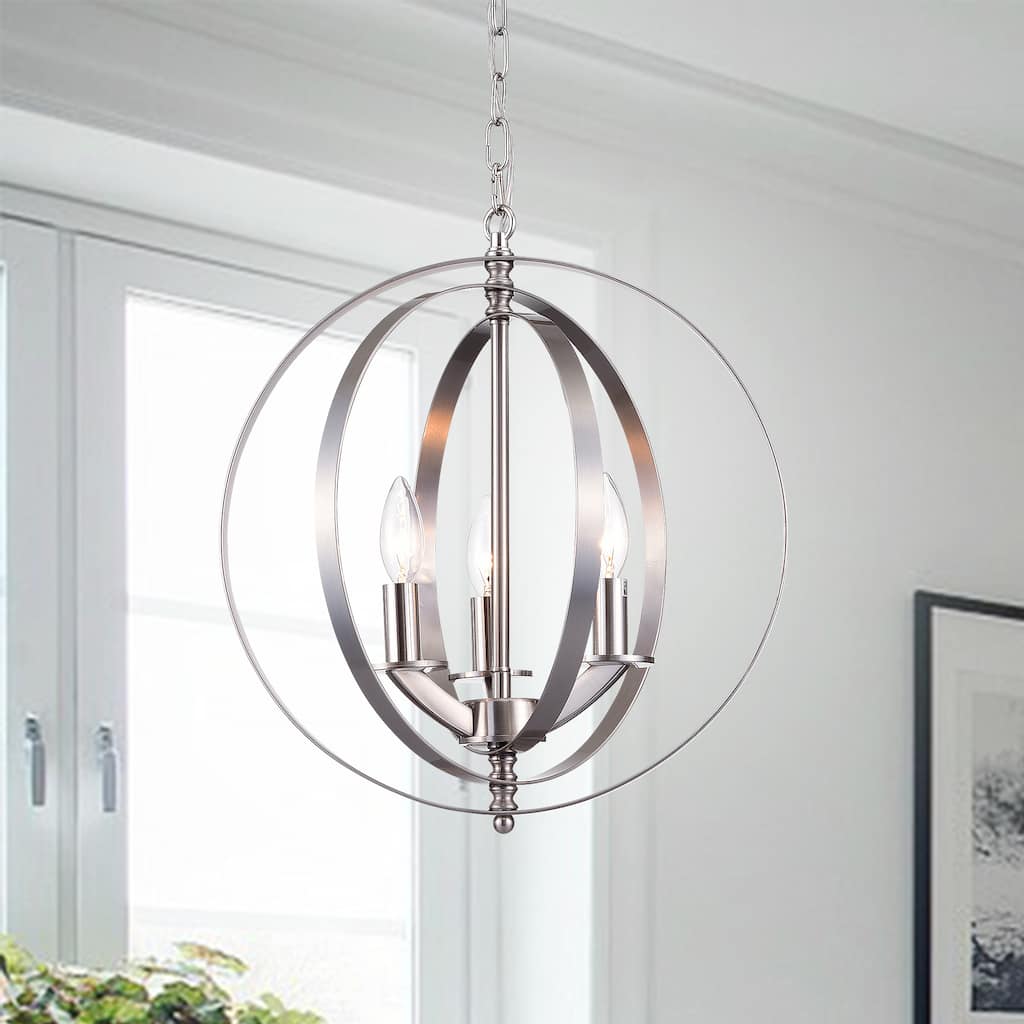 Setsus Nickel 3-Light Chandelier Globe