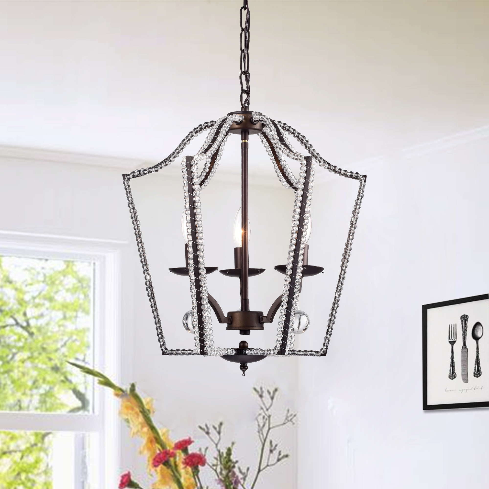 Berjor 3-Light Chandelier Antique Bronze (3-Light Chandelier Antique Bronze) - Chandeliers For Bedrooms by Overstock.com