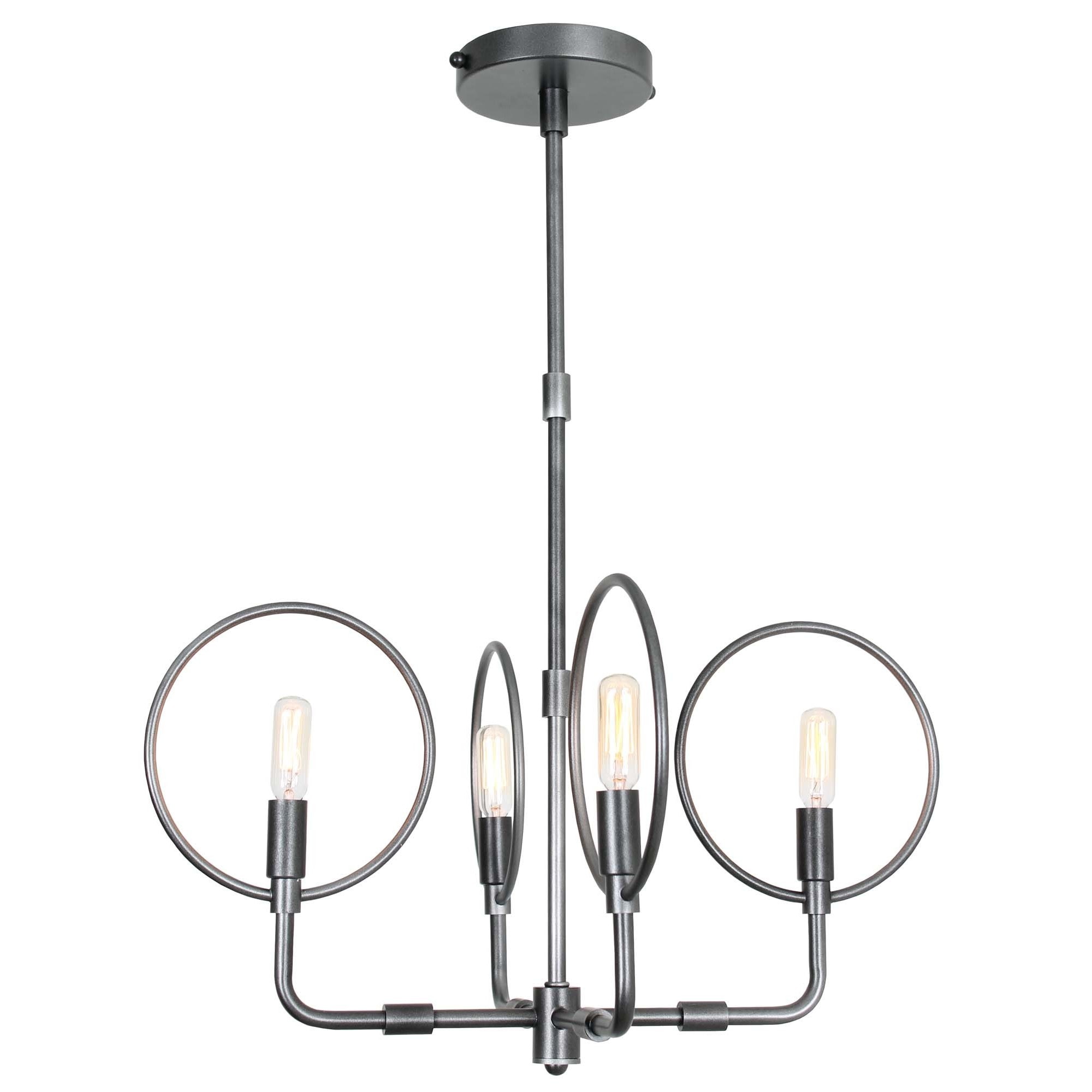 Van Teal Forties Chrome-finished Metal 4-light Cage Chandelier - Chrome (Van Teal 710250 Forties Chandelier) - Chandeliers For Bedrooms by Overstock.com