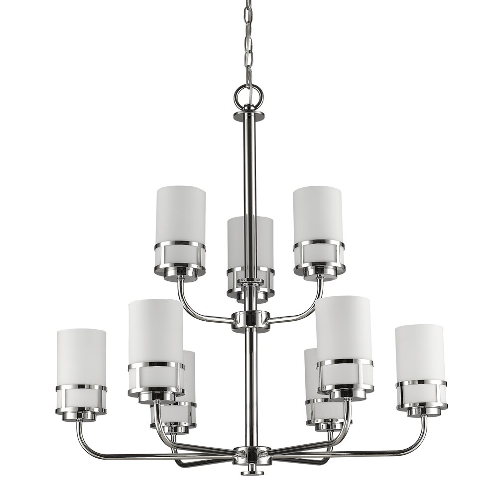 Acclaim Lighting Alexis Indoor 9-Light Chandelier With Glass Shades In Polished Nickel (31.25 inch, 9-Light, Polished Nickel) - Chandeliers For Bedrooms by Overstock.com
