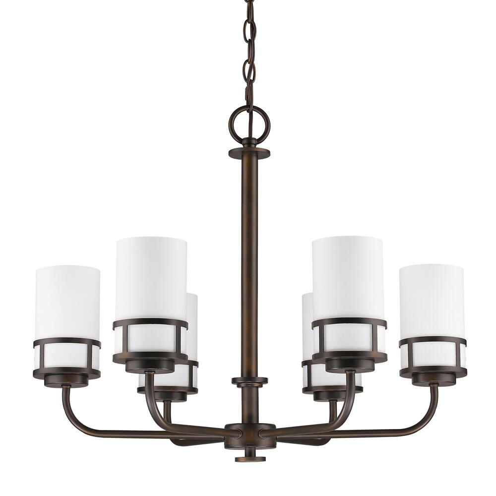 Acclaim Lighting Alexis Oil-rubbed Bronze Metal 21-inch Indoor 6-light Chandelier with Opal Glass Shades (21 inch, 6-Light, Oil Rubbed Bronze) - Chandeliers For Bedrooms by Overstock.com