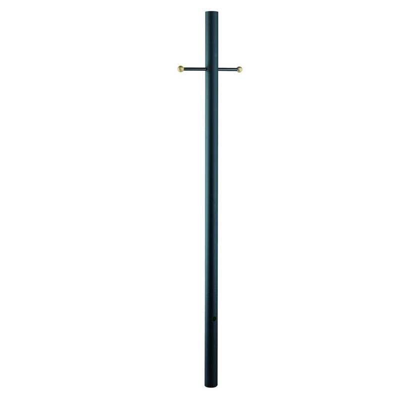 Acclaim Lighting Direct-Burial Lamp Posts Collection 7-Foot Matte Black Smooth with Crossarm Lamp Post