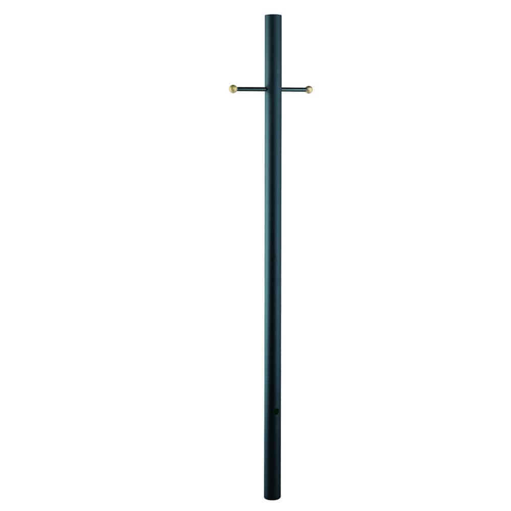 Acclaim Lighting Direct-Burial Lamp Posts Collection 7-Foot Matte Black Smooth with Crossarm Lamp Post