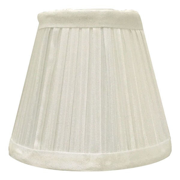Royal Designs Chandelier Lamp Shade - 3" x 5" x 4.5" - Pleated Empire - White - Clip-On