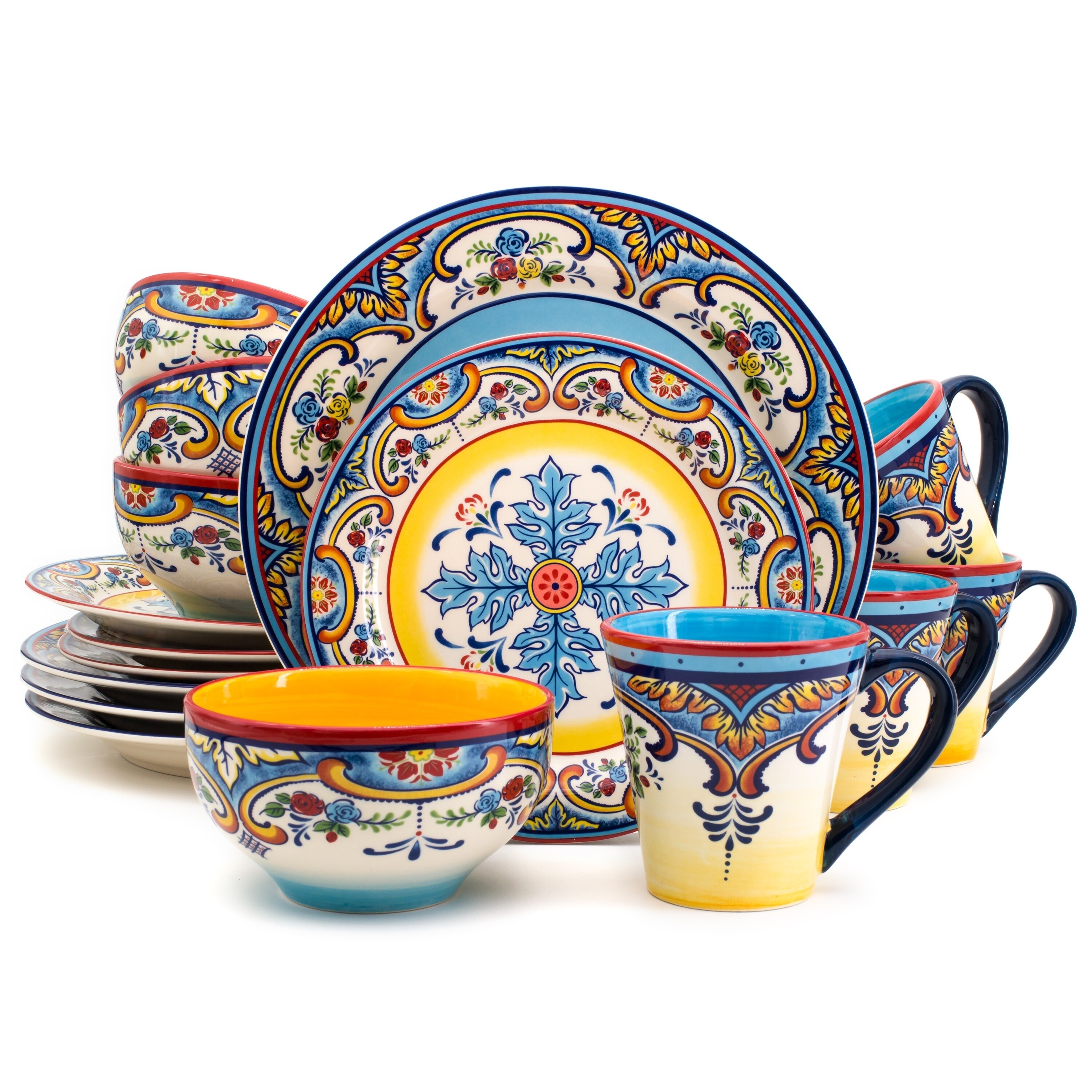 Euro Ceramica Zanzibar 16-Piece Dinnerware Set (Service for 4)