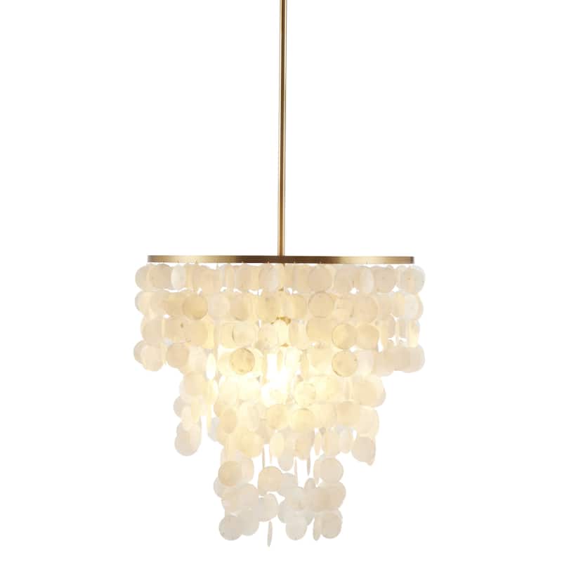 INK+IVY Isla Dimmable Layered Capiz Chandelier