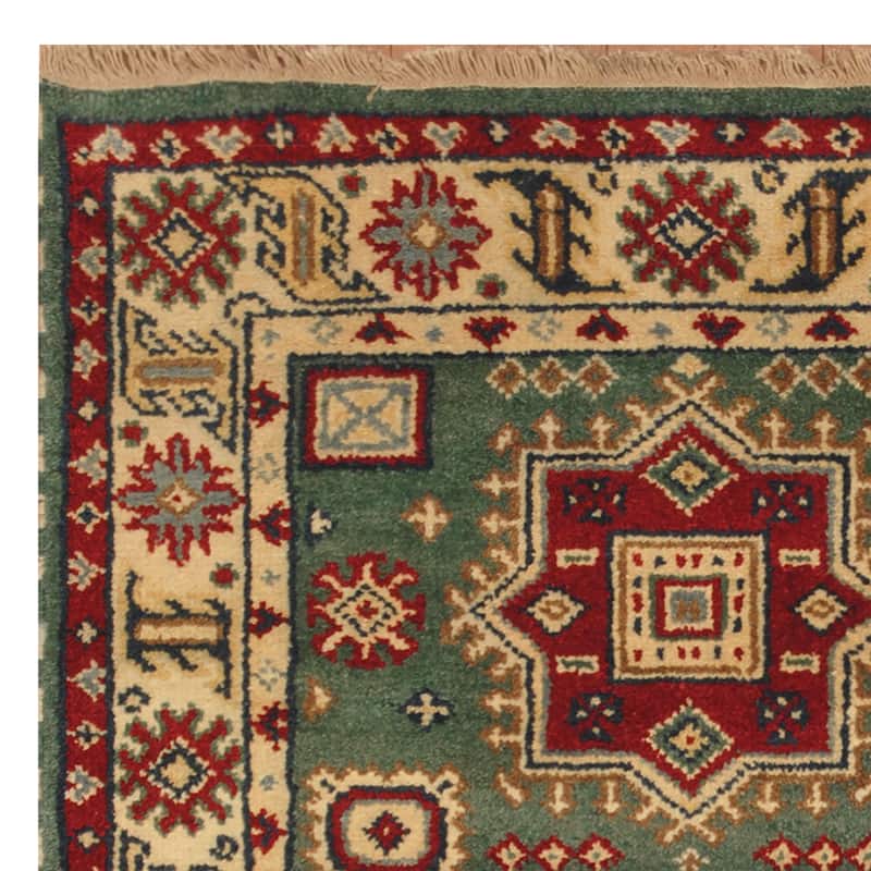 Handmade Kazak Wool Rug (India) - 3' x 5'