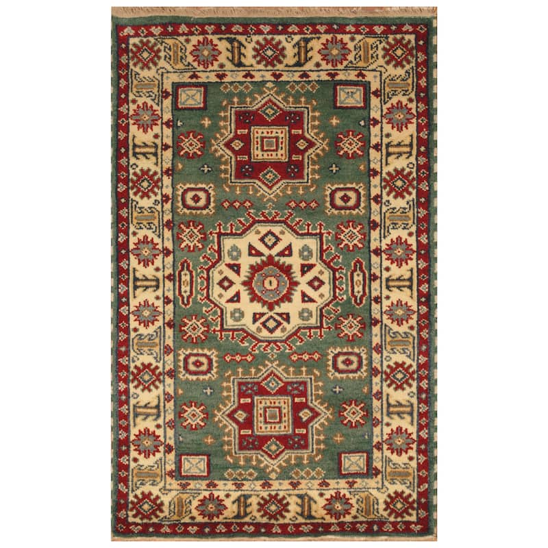 Handmade Kazak Wool Rug (India) - 3' x 5'