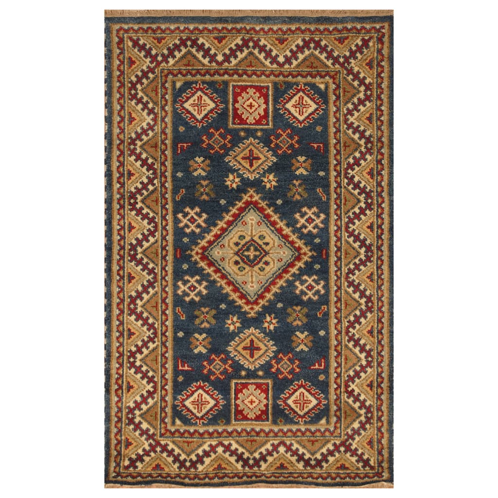 Handmade Kazak Wool Rug (India) - 3' x 5'