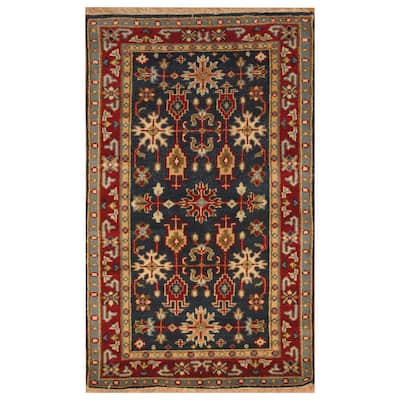 Handmade Kazak Wool Rug (India) - 3' x 5'