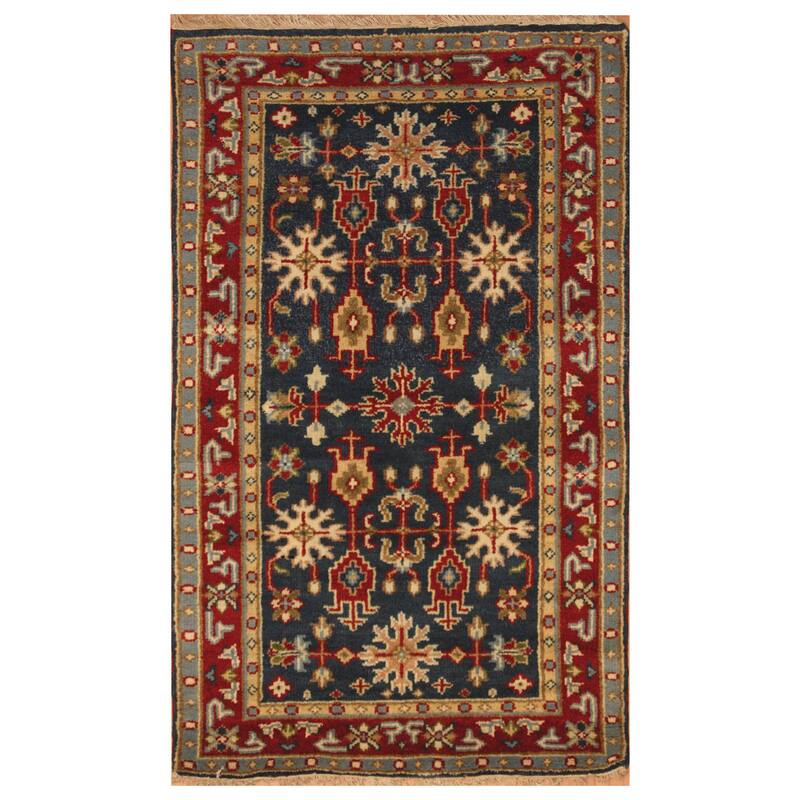 Handmade Kazak Wool Rug (India) - 3' x 5'