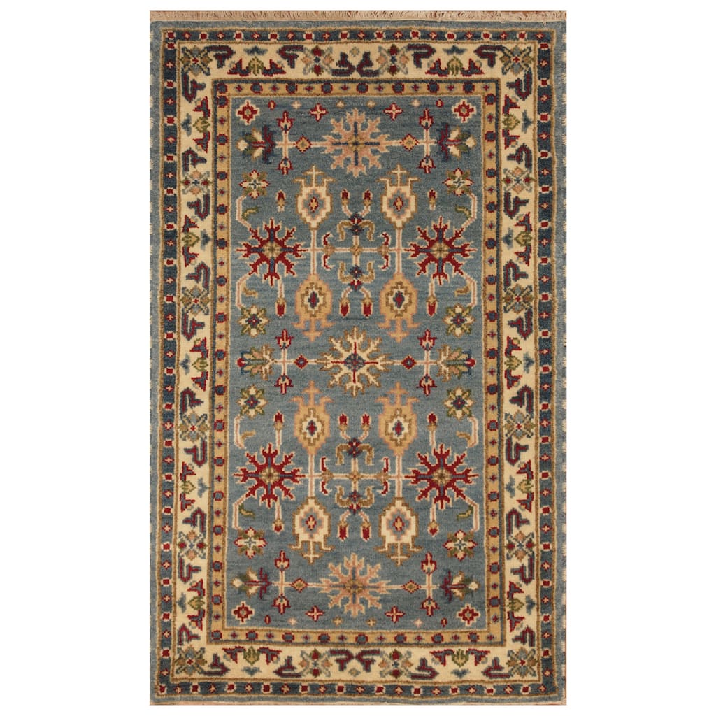 Handmade Kazak Wool Rug (India) - 3' x 5'