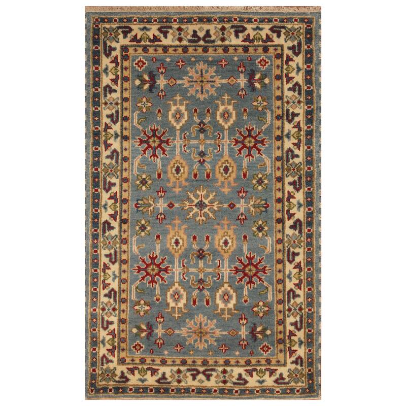 Handmade Kazak Wool Rug (India) - 3' x 5'
