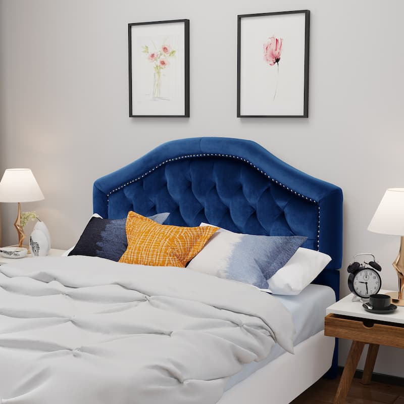 Killian Glam Velvet Full/Queen Headboard by Christopher Knight Home - Blue