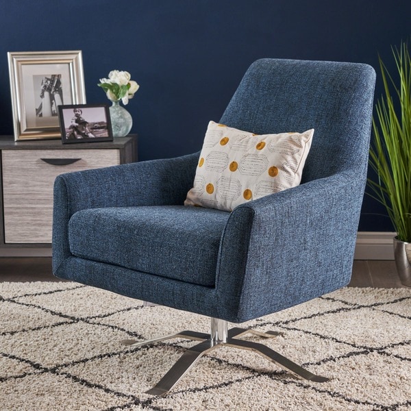 Shop Ailis Modern Fabric Swivel Club Chair by Christopher ...